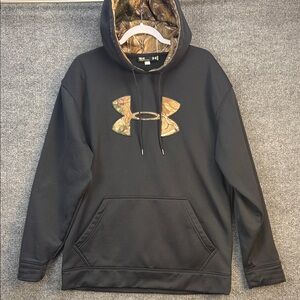 Under Armour Black Hoodie with Camo Logo Men’s Medium